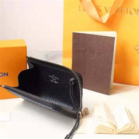 lv m63536|Louis Vuitton Coin Purse Monogram Eclipse Black Gray .